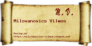 Milovanovics Vilmos névjegykártya